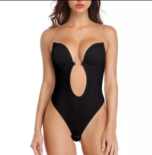 BACKLESS THONG BODYSUIT WITH BUILT IN BRA